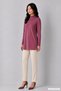 Viscose High-Neck Tunic-Purple - 5