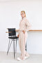 Women's Ribbed Zippered High Collar Wide Leg Two-Piece Tracksuit Set - 7