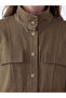 Esvab • Modern & Distinctive Women's Jean Jacket with Stand Collar and Belt - 3