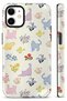 Compatible with iPhone 12 / 12 Pro - Plaid Cats Double Layer Cover, Shiny Surface Protective Glossy Touch Case