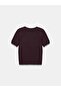 10779 Crew Neck Short Sleeve Knitwear Blouse-Purple - 6