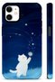 Compatible with iPhone 12 / 12 Pro - White Innocent Cat Double Layer Cover, Glossy Surface Protective Glossy Touch Case