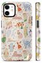 Compatible with iPhone 12 / 12 Pro - Colorful Cats Double Layer Cover, Shiny Surface Protective Glossy Touch Case