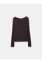 10804 Boat Neck Draped Sweater-Purple - 7