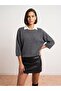 10856 Shiny Short Sleeve Sweater-Smoked
