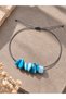 Natural Broken Mother-Of-Pearl Stone Silver String Adjustable Anklet