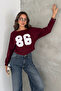 Women's 86 Printed Boat Neck Long Sleeve Crop Blouse - 3
