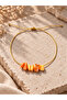 Natural Broken Mother-Of-Pearl Stone Gold String Adjustable Anklet - 2