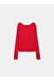 10804 Boat Neck Draped Sweater-Red - 6
