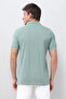 Mens Light Green Solid Slim Fit Cotton Polo Tshirt - 3