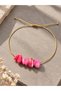 Natural Broken Stone Gold Thread Adjustable Bracelet - 2