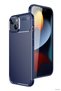 Ilkestor iPhone 15 Case Auto Focus Carbon Cover (13147) - Navy Blue