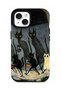 متوافق مع iPhone 13 / 14 - غطاء مزدوج الطبقات من Ghost Cats، غطاء حماية ذو سطح لامع وملمس لامع