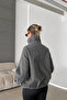 Women's Stand Collar Adjustable Belt Buckle Oversize Short Cashmere Coat – Bomber Cut Stylish Winter Women's Jacket - 4