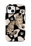 Compatible with iPhone 13 / 14 - Asil Tekir Kedi Double Layer Cover, Glossy Surface Protective Glossy Touch Case