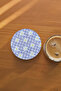 Daisy Patterned Blue Coaster - 2