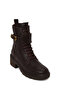 Women's Brown Zippered Thick Heeled Leather Boots Wf180025Df - 8