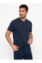 Men's Short Sleeved Patterned Pajama Set - 6