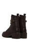 Women's Brown Zippered Thick Heeled Leather Boots Wf180025Df - 6