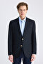 Ds Damat Comfort Fit Navy Blue Dobby Fabric Jacket