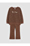 Crew Neck Printed Girl's Suit