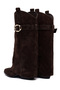 Women's Brown Thick Heeled Suede Leather Boots Af530005Ds - 7