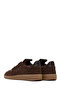 Women's Brown Lace-Up Leopard Patterned Suede Leather Sneaker Af400002Ds - 7
