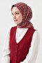 Soft Scarf Retro Geometric Dark Red - 3