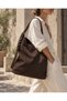 Women's Brown Suede Large Shoulder Bag - 4