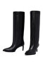 Women's Black Thin Heeled Leather Boots Af530006Dv - 7
