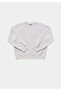 Regular Fit Round Neck Plain Women's White Sweatshirt - 5