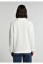 Regular Fit Zippered Embroidered Women's Ecru Sweatshirt - 2