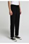 Regular Fit Mid Waist Straight Leg Men's Black Trousers - 4