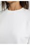 Regular Fit Round Neck Plain Women's White Sweatshirt - 4
