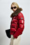 Daısy Goose Down Women's Coat Dark Red - 4