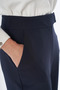 High Waist Spanish Leg Trousers Navy Blue - 6