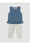 Ozmarka New Season Floral Patterned Baby Girl Blouse and Leggings Set - 3