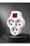 Single Socket 3-Way Switched Socket Adapter Grounded Socket Multiplier - 5