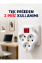 Single Socket 3-Way Switched Socket Adapter Grounded Socket Multiplier