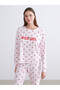 Alita City with a Difference of Lcw Young Pink Microfiber Patterned Long Sleeve Women's Pajama Set - 2