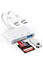 قارئ بطاقات SD لأجهزة آيفون وآيباد والكاميرات، قارئ بطاقات 3 في 2 USB C/Lightning إلى SD/MicroSD/USB-A 3 في 1