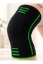Knitted Sports Knee Brace Black Green Flexible Knee Supporter Daily Use - 3