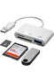 قارئ بطاقات 3 في 1 USB-C SD/TF MicroSD + USB 2.0