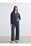 Two Mt Shop Quality Lcw Everyday Navy Blue Interlock Plain Standard & Regular Women's Sweatpants