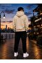 Losangeles Printed Hooded 2 Thread Threaded Fabric Tracksuit Set - 2