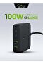Gan 100W Desktop Charger with 4 Ports, Qualcomm Quick Charge 3.0, Power Delivery PD Technology, 150cm Cable – Fast, Efficient Charging for Multiple Devices Simultaneously - Black