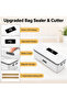 Portable Mini 2 in 1 Smart Bag Sealer and Cutter with Digital Temperature Display, Rechargeable Heat Sealing Machine for Plastic Snack Bags, Food Storage and Packaging - 7
