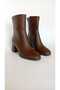 Women's Brown Leather Kut Burun 5cm Heel Length Comfortable Fit - 6