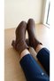 Women's Brown Leather Kut Burun 5cm Heel Length Comfortable Fit - 2