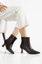 Bitter Brown Leather Special Design Heeled Women's Boots - 5